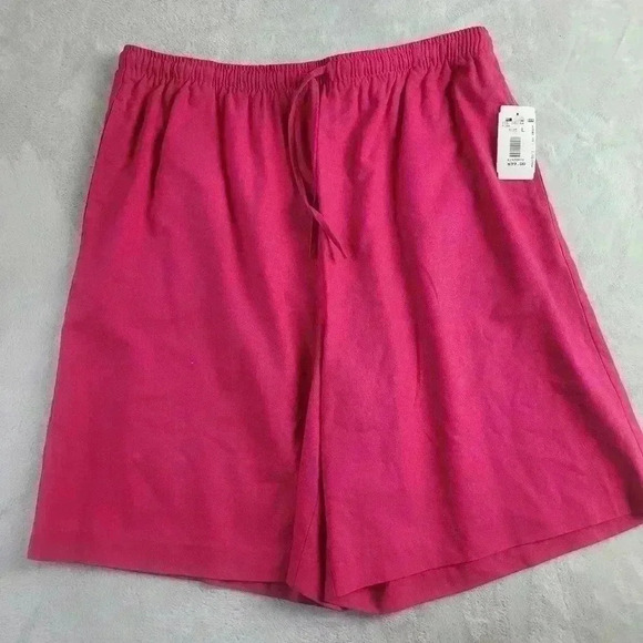 Drapers and Damons Women’s Silk Pink Shorts Elastic Waist 9" Inseam Sz Lg - Picture 1 of 6